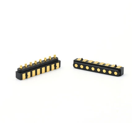 3A 8 Pin Pogo Connector Side Mounted Spring Loaded Pin Connector Lead free C680