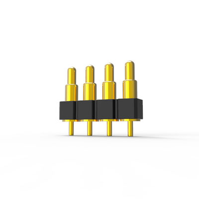 Single Row 4 Pin Pogo Connector Customized Spring Loaded Connectors 2.54mm Pitch For Health Care