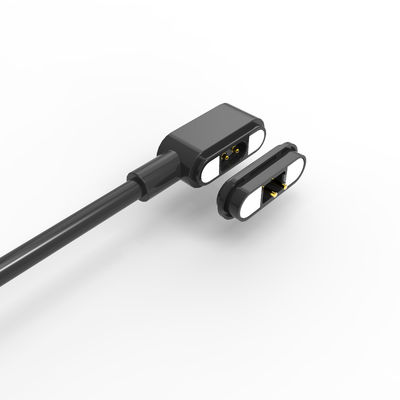 Black 2 Pin Magnetic Charging Cable Male Female Magnetic Pogo Pin Charger For Lightning