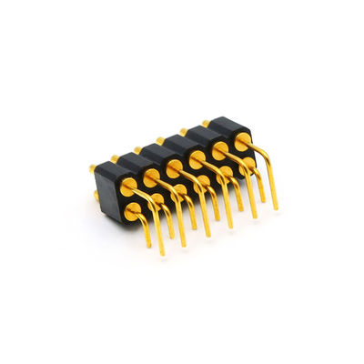 12pin Right Angle Pogo Pin Connector Brass Spring Loaded Pin Connector 2.54mm Pitch