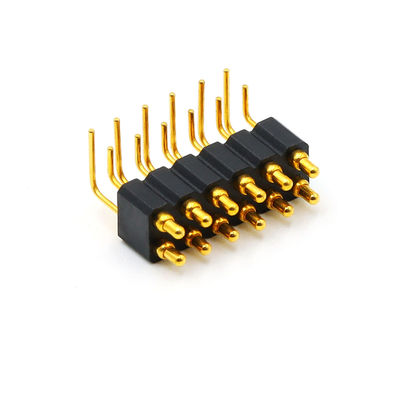 12pin Right Angle Pogo Pin Connector Brass Spring Loaded Pin Connector 2.54mm Pitch