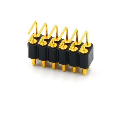 12pin Right Angle Pogo Pin Connector Brass Spring Loaded Pin Connector 2.54mm Pitch