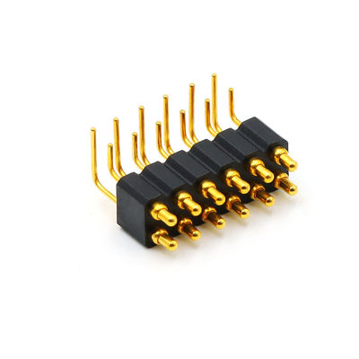 12pin Right Angle Pogo Pin Connector Brass Spring Loaded Pin Connector 2.54mm Pitch