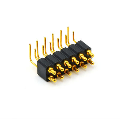 12pin Right Angle Pogo Pin Connector Brass Spring Loaded Pin Connector 2.54mm Pitch