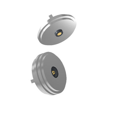 6A Magnetic 2 Pin Connector Customized Round Pogo Pin Connector 18.0mm Diameter Male And Female