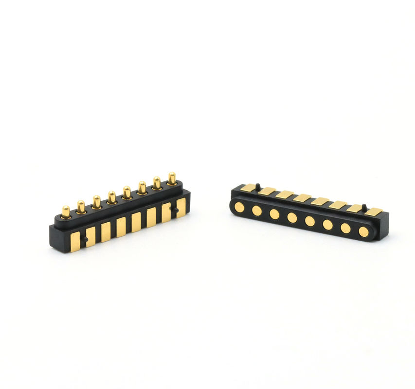 3A 8 Pin Pogo Connector Side Mounted Spring Loaded Pin Connector Lead free C680